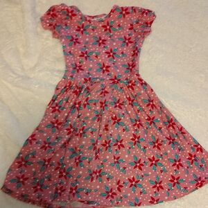 Dot Dot Smile Floral Christmas Pink Kids Dress